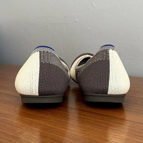 Rothy’s The Flat Round Cap Toe Plaid Black White Colorblock Retired Pattern - Picture 5 of 9